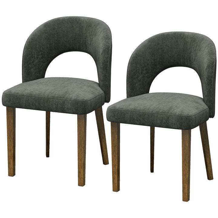 Modern Dining Chairs Set of 2, Chenille Upholstered Ergonomic Kitchen