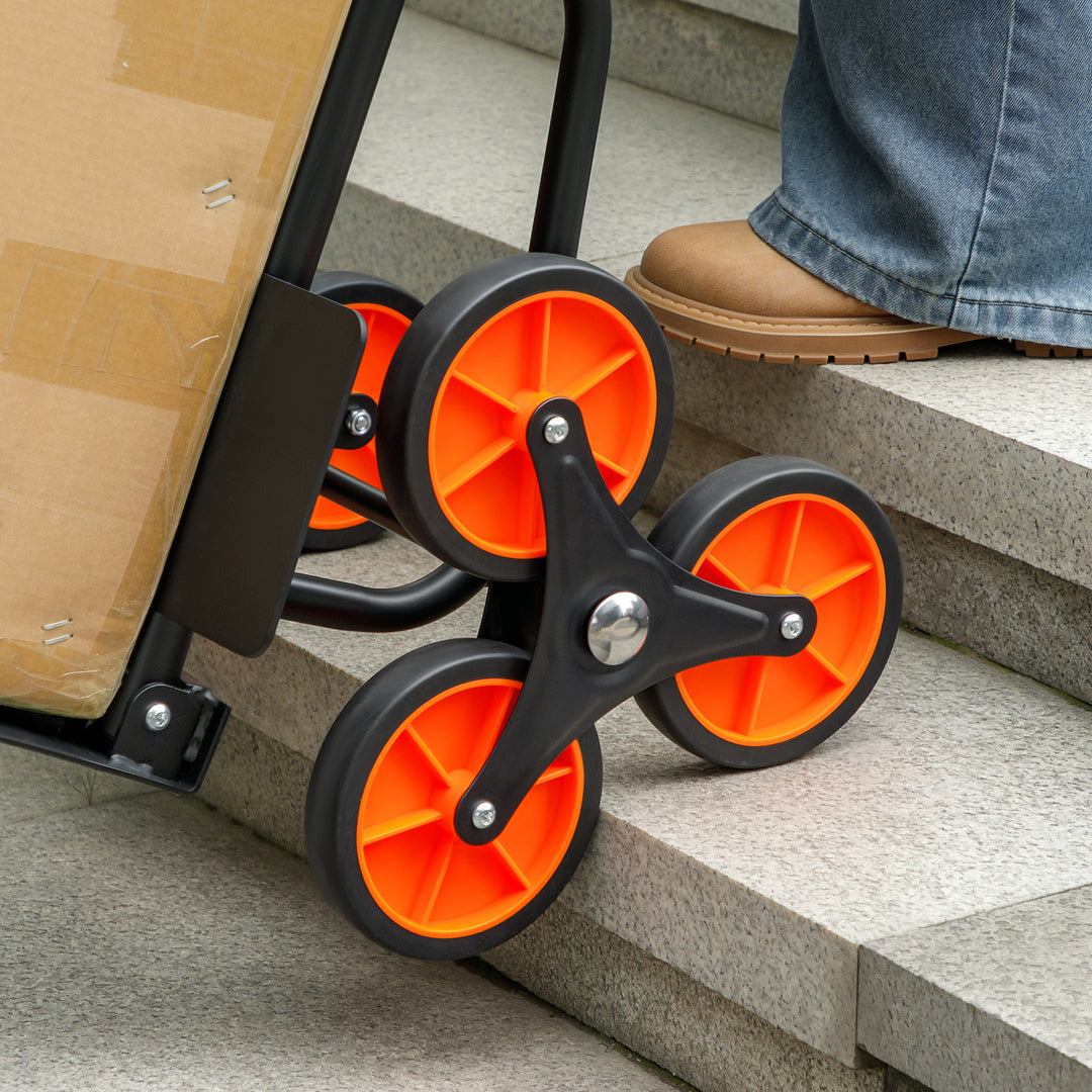 Six-Wheel Folding Sack Barrow Trolley - Black/Orange