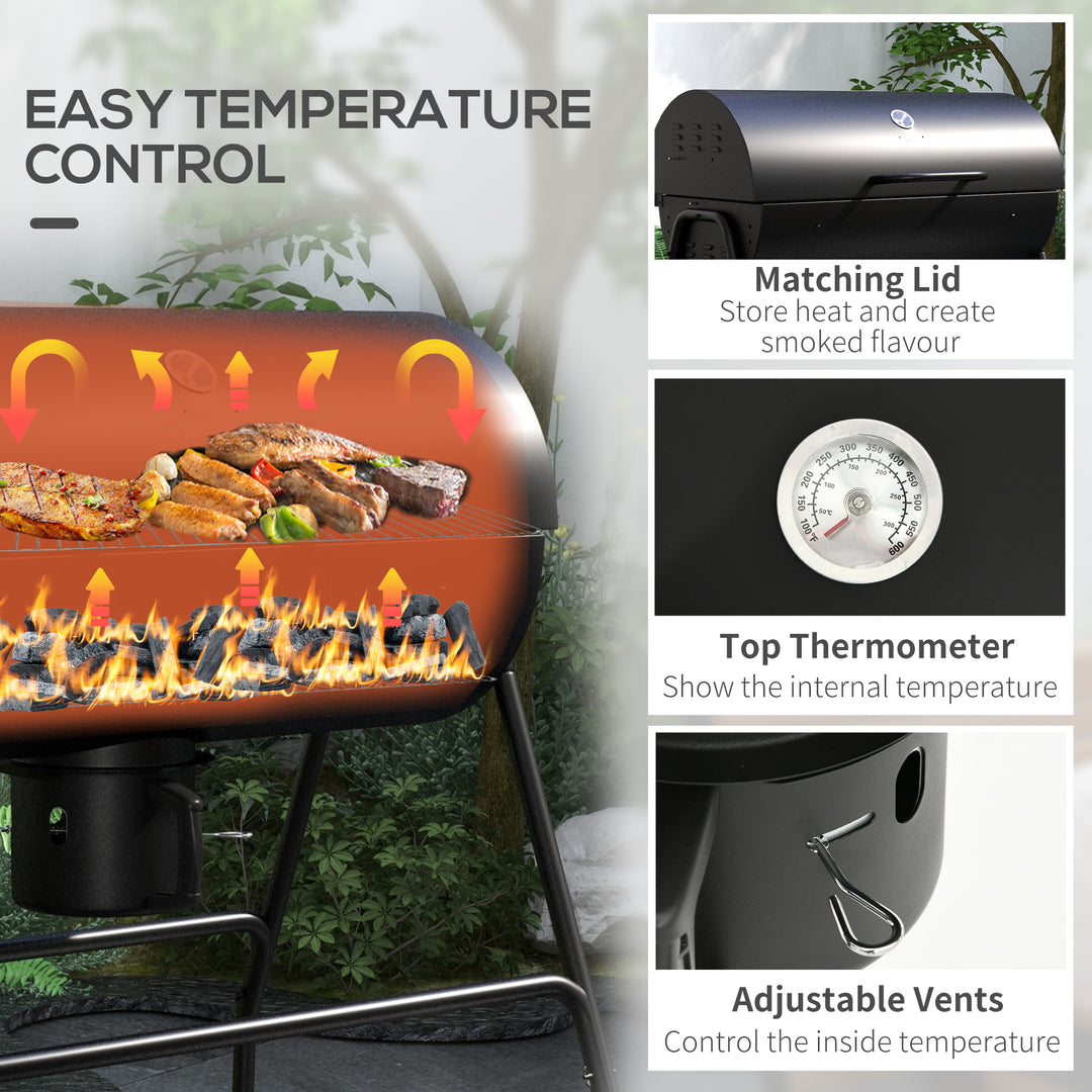 Steel Charcoal BBQ, with Ash Catcher and Warming Rack