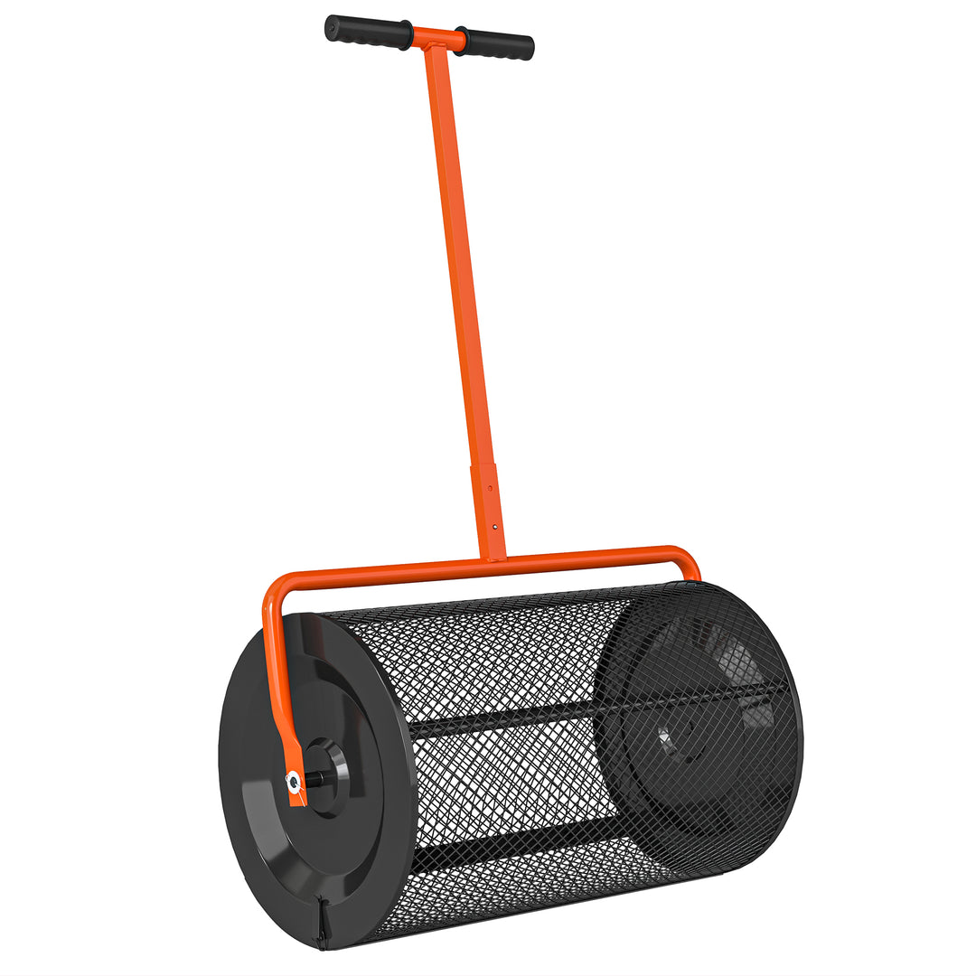 Compost Spreader, 24" Peat Moss Spreader with Height Adjustable T Shap