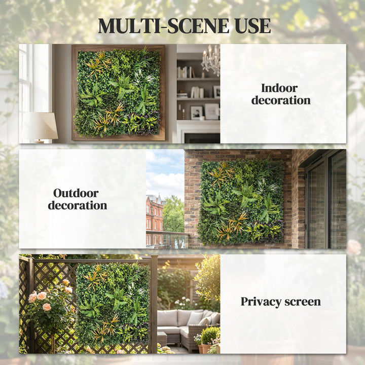 Grass Wall Panels, 100 x 100 cm Artificial Grass Wall Decor with Tie C