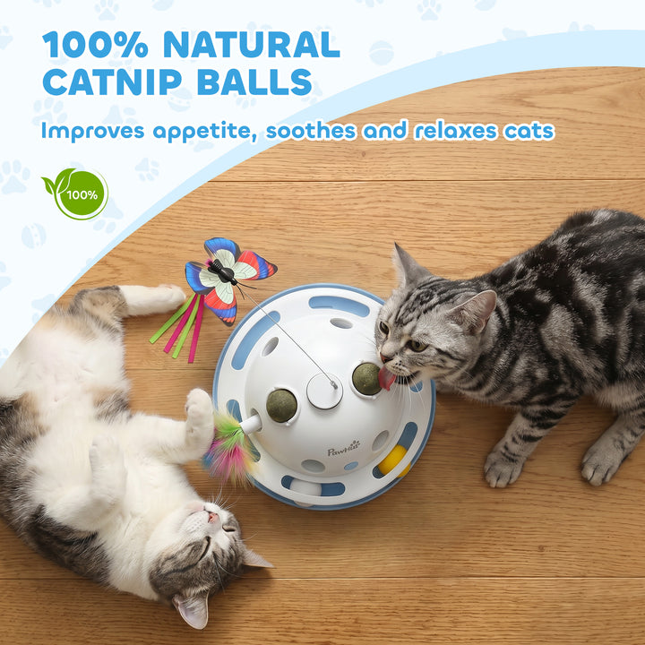 4-in-1 Interactive Cat Toys for Indoor Cats Adult with Spinning Butter