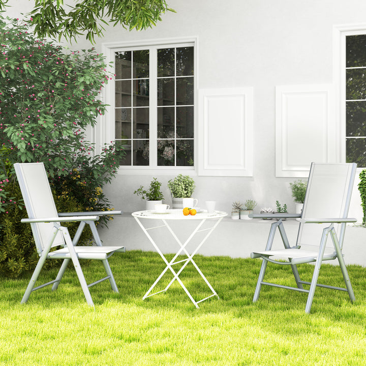 Set of Two Aluminium Folding Chairs - Light Grey