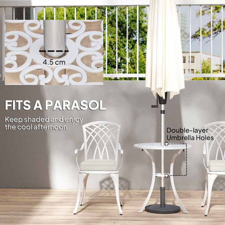 Three-Piece Cast Aluminium Bistro Set - White
