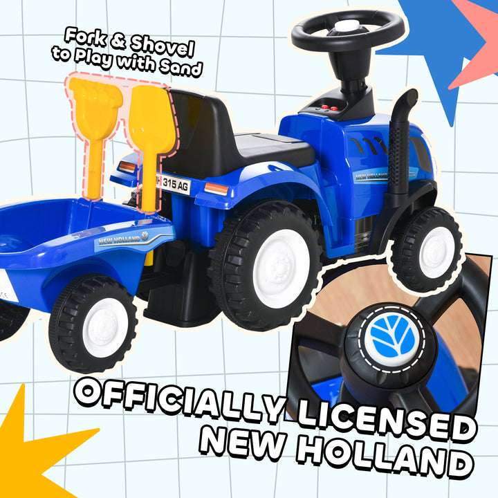 Ride On Tractor Toddler Walker Foot To Floor Slider w/ Horn Storage Steering Wheel for 1-3 Years Old Blue