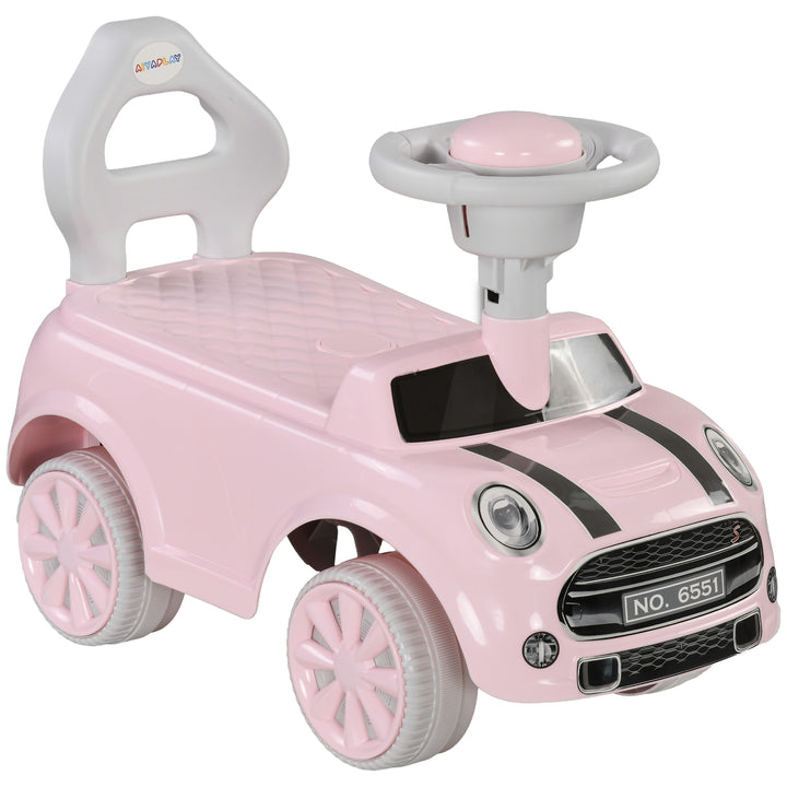 AIYAPLAY Foot To Floor Ride On Car Sliding Car w/ Air Horn, Anti-Over-Backwards, 18 to 36 Months - Pink