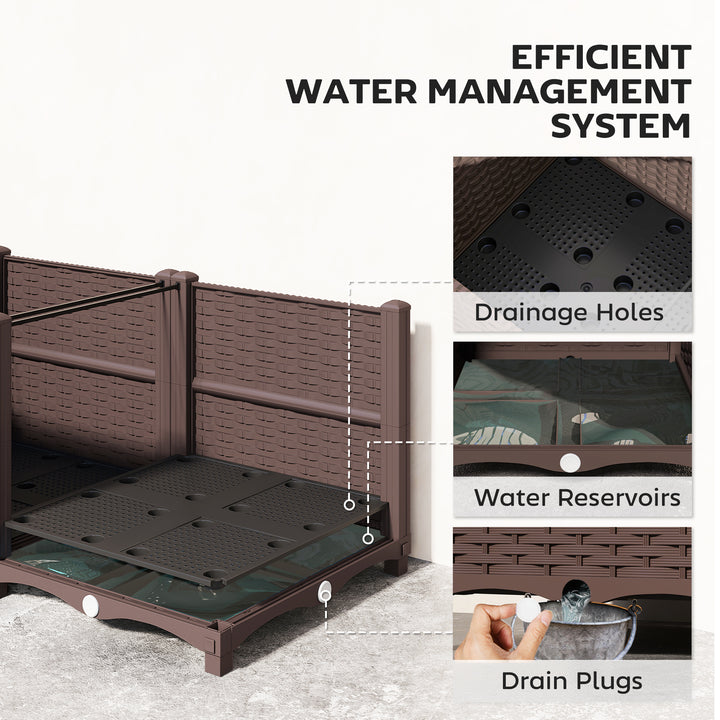 Plastic Raised Garden Bed with Legs, Self Watering Elevated Planter Bo
