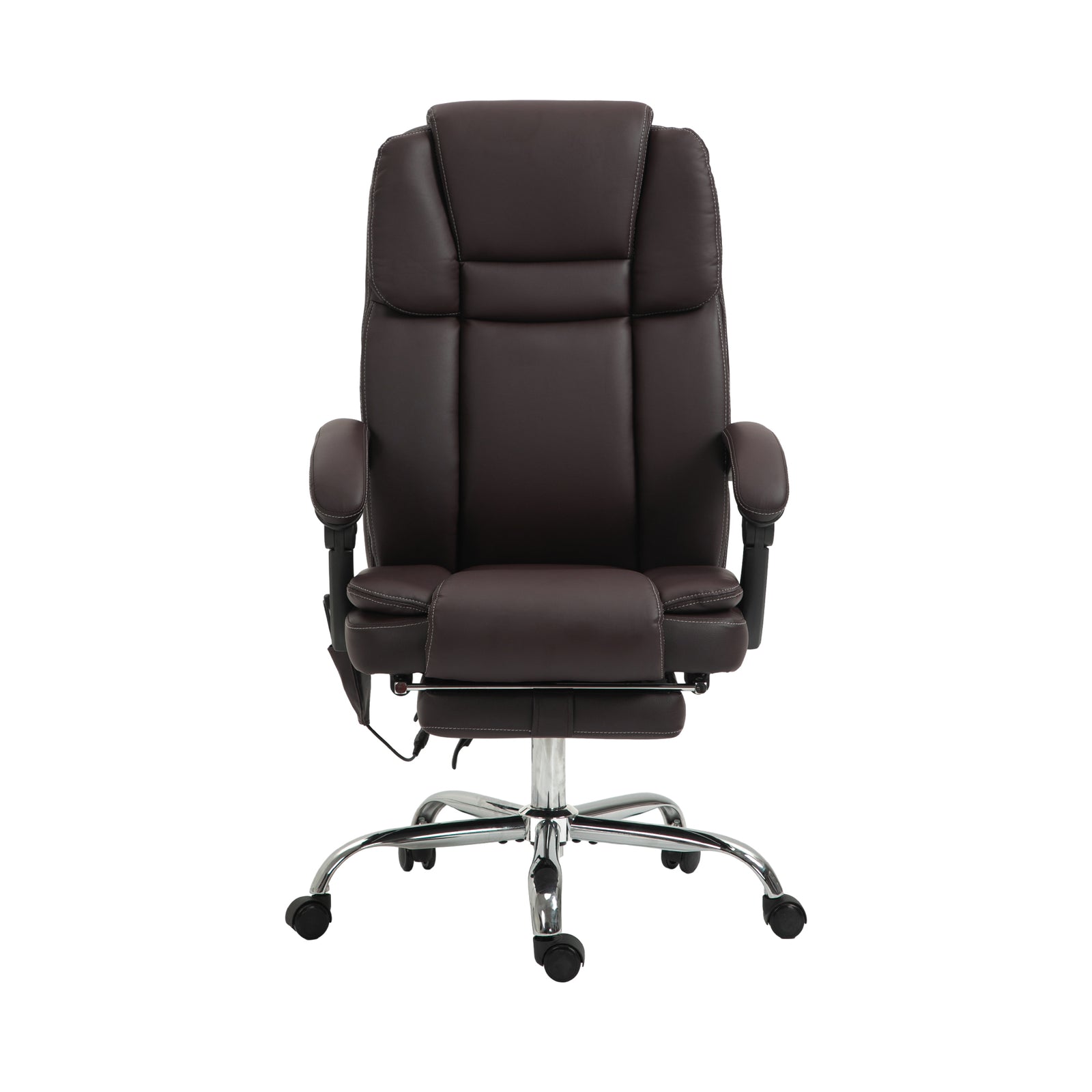 Six Point Vibrating Massage Office Chair - Dark Brown