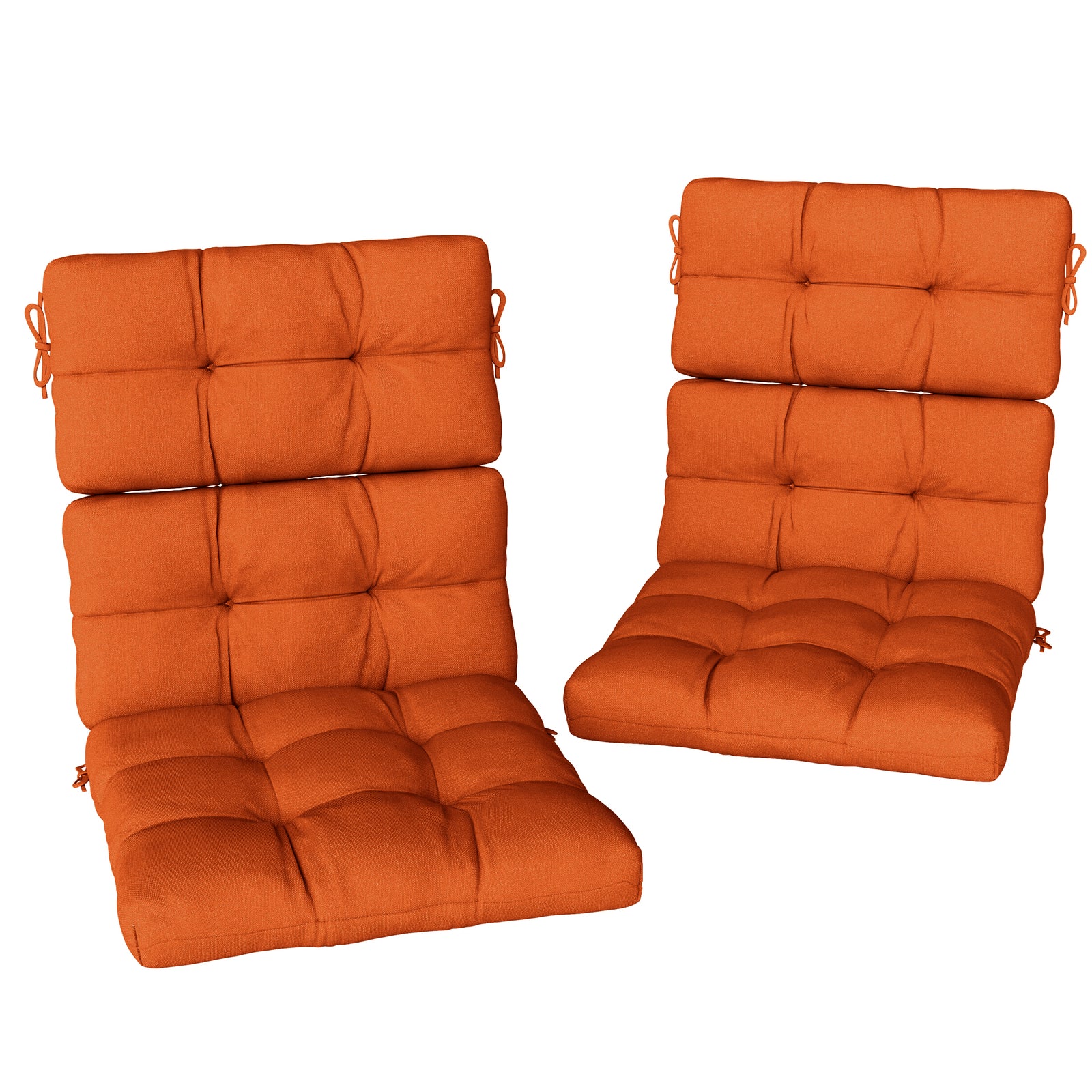 Set of Two Padded Outdoor Seat Cushions - Orange