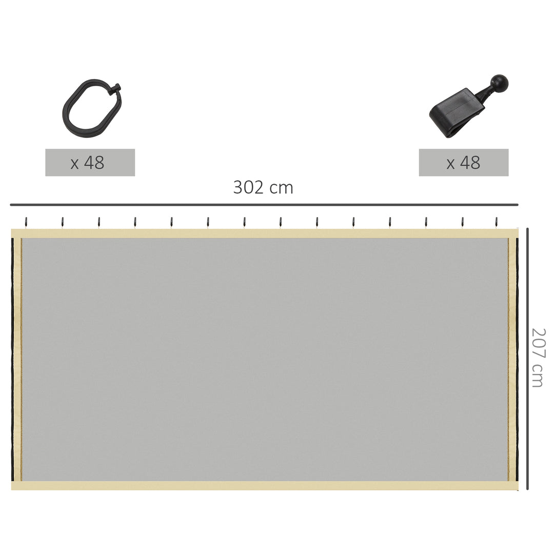 302 x 207cm Universal Replacement Mesh Sidewall Netting for Gazebos an