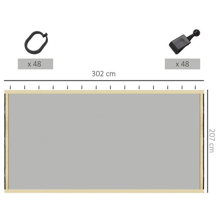 302 x 207cm Universal Replacement Mesh Sidewall Netting for Gazebos an