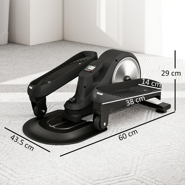 Under Desk Elliptical Machine with LCD Monitor, 8 Adjustable Magnetic Resistances for 2-in-1 Seat &amp; Stand Up Exercise