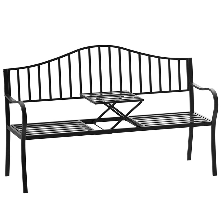 Metal Bench W/Table, 150Lx53Wx95H cm