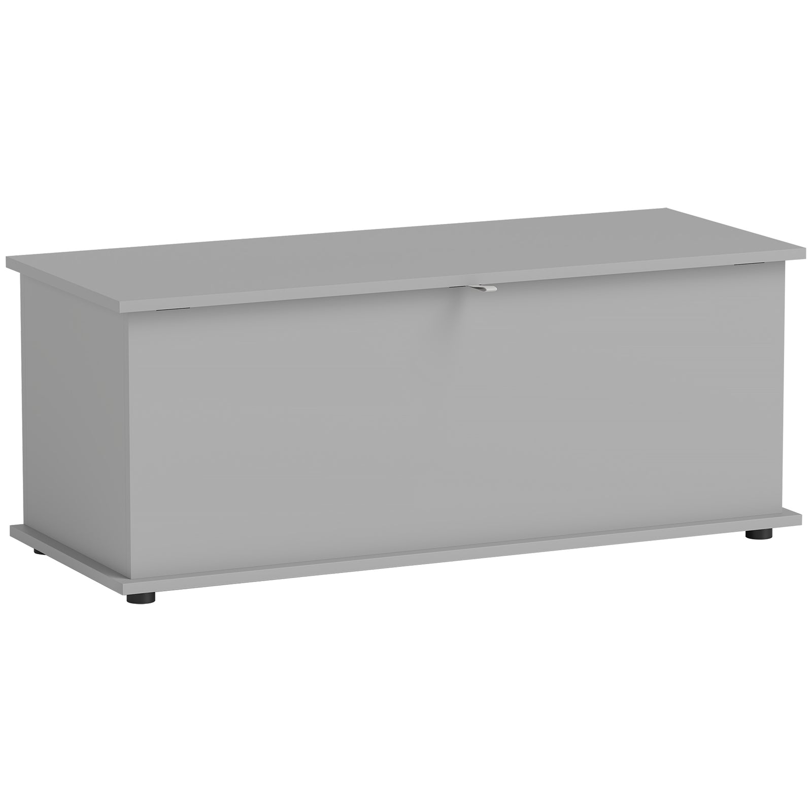 113L Storage Chest, Storage Box with Flip-Top Lid and 2 Safety Hinges, Storage Trunk for Living Room, Entryway, 100 x 40 x 40 cm, Grey