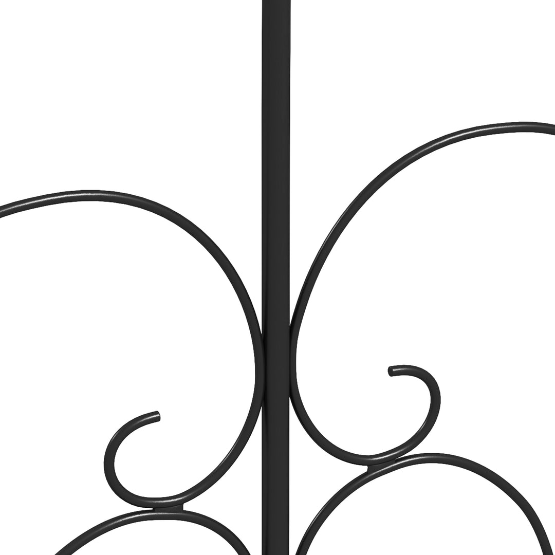 Set of Five Decorative Heart Metal Fence Panels - Black