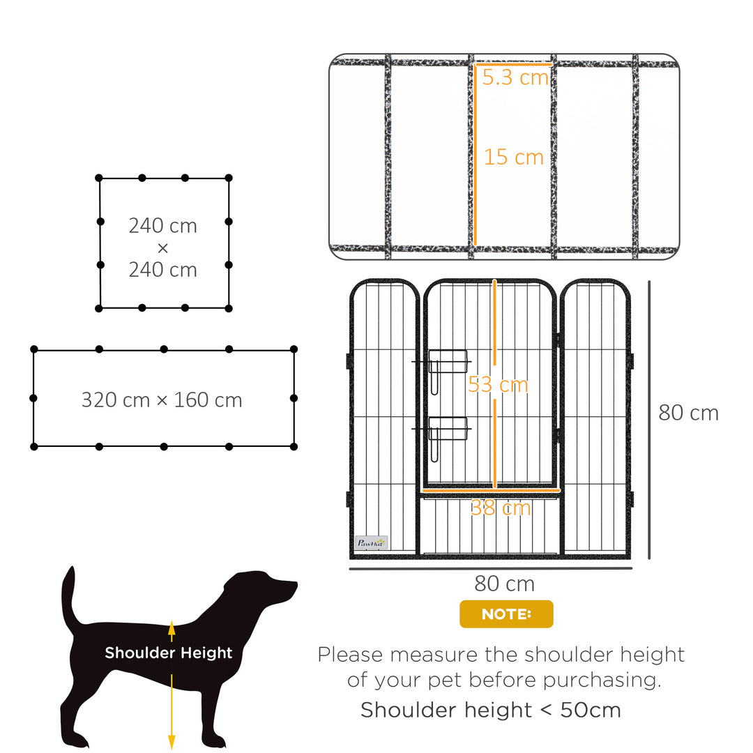 12 Panels Heavy Duty Puppy Playpen, for Small Dogs, Indoor and Outdoor Use - Silver