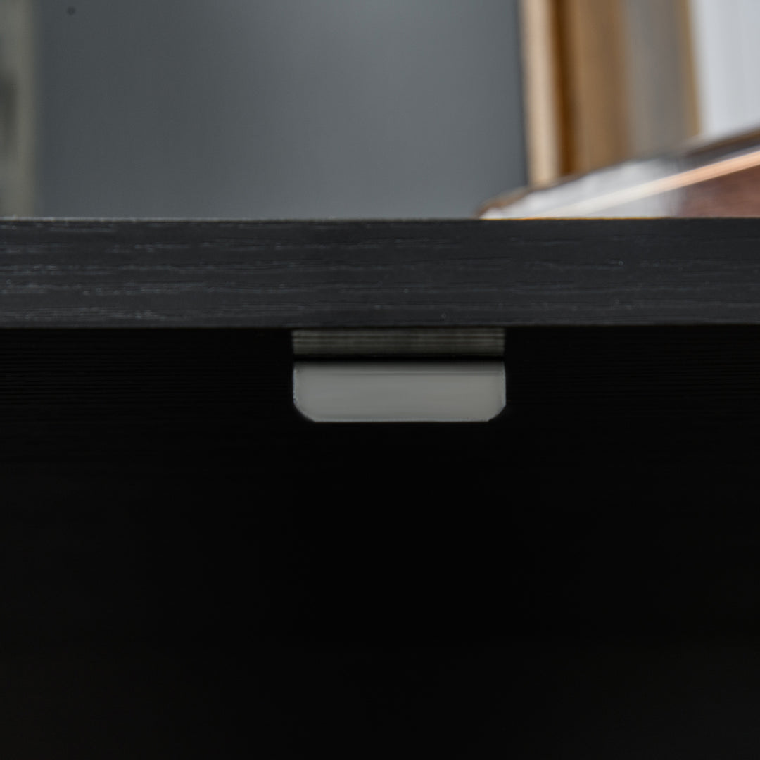 Two-Tier Locking Office Storage Cabinet - Black