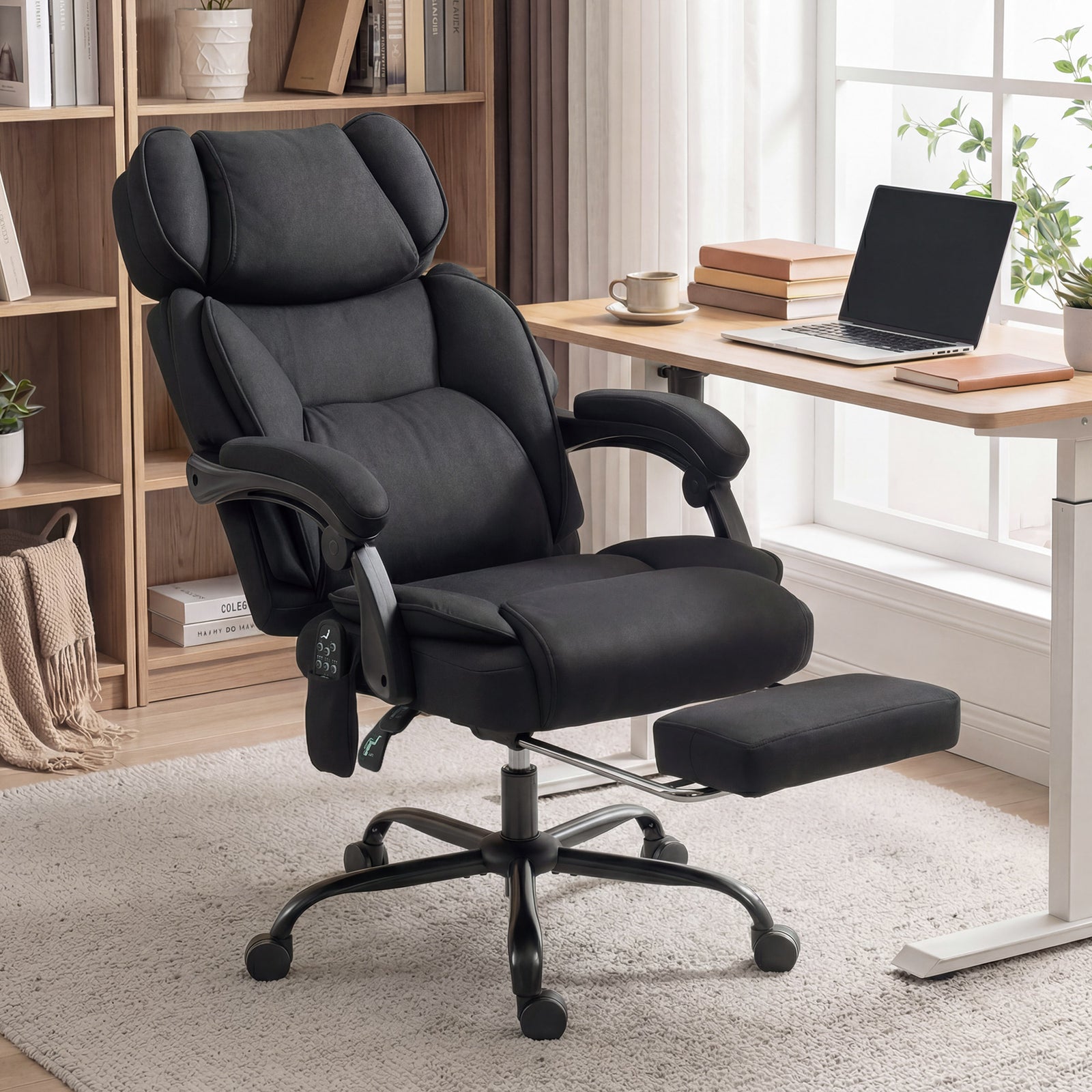 High Back Vibration Massage Office Chair Heated Reclining Computer Cha