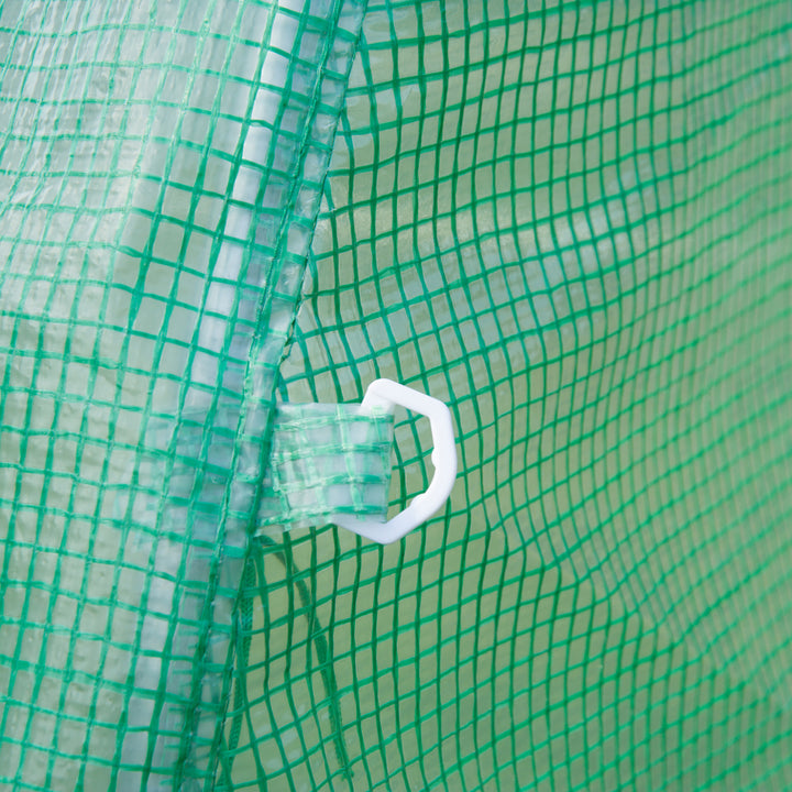 Walk-in Polytunnel Greenhouse, Outdoor Garden Tunnel Greenhouse Tent with Zipped Roll-Up Door and 8 Mesh Windows, 4 x 2M