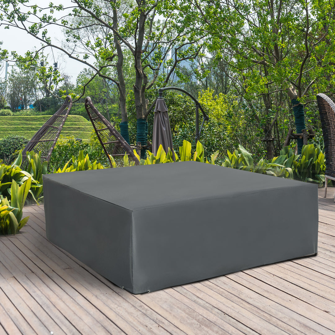 205x192cm Outdoor Garden Rattan Furniture Protective Cover Water UV Resistant Grey