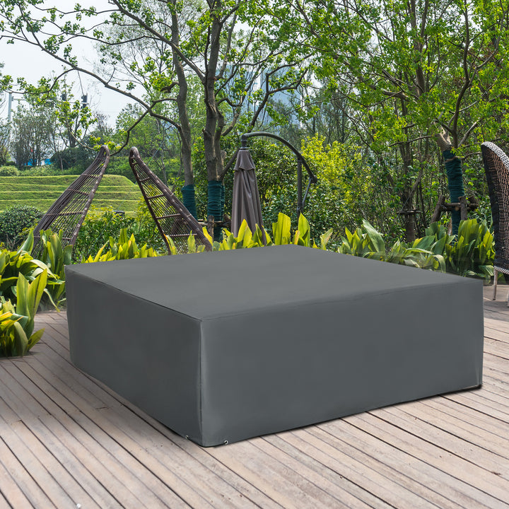 205x192cm Outdoor Garden Rattan Furniture Protective Cover Water UV Resistant Grey