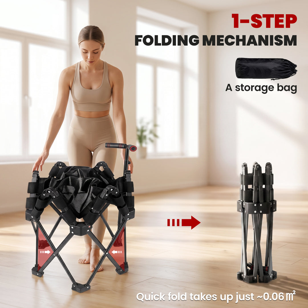 42" Foldable Mini Trampoline, One-Step Fold &amp; Open, Rebounder Trampoli