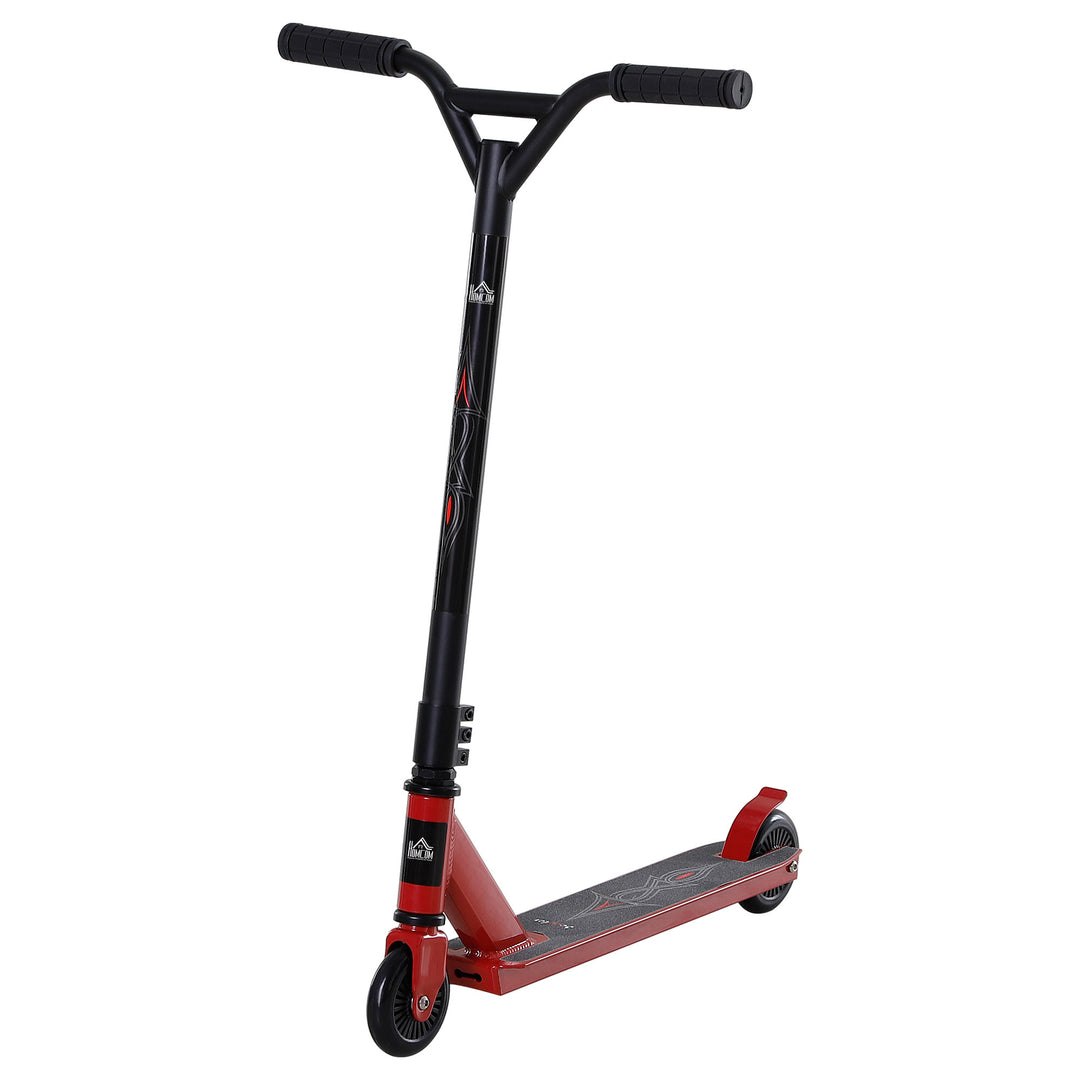 Street Stunt Scooter Intermediate and Beginner Freestyle Tricks Scooters For 14+ Teens Adult w/ Rear φ10cm Wheel & Brake - Red