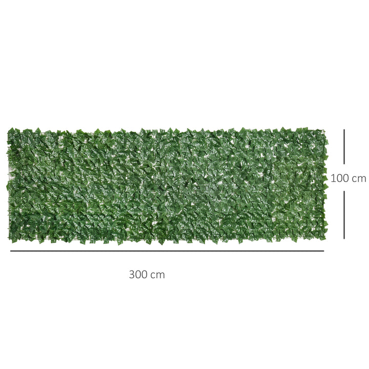 1-Piece Artificial Leaf Hedge Screen Privacy Fence Panel for Garden Outdoor Indoor Decor, Dark Green, 3M x 1M