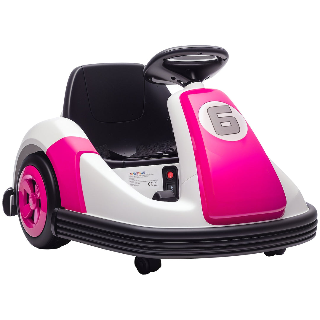 6V Kids Bumper Car with 360-Degree Rotation, Ages 3-8