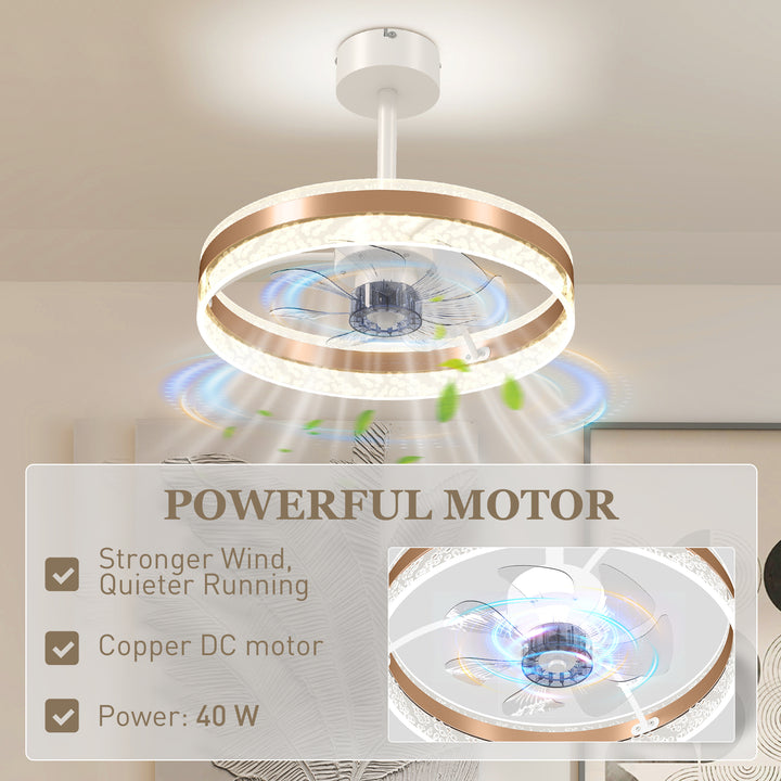 Ceiling Fan with LED Light and Remote - Gold Tone