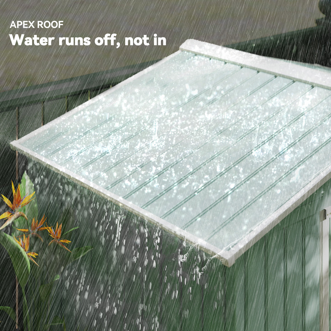 MCL 7 x 4ft Metal Garden Shed, Outdoor Storage Tool House with Ventilation Slots, Foundation Kit and Lockable Double Doors, Light Green