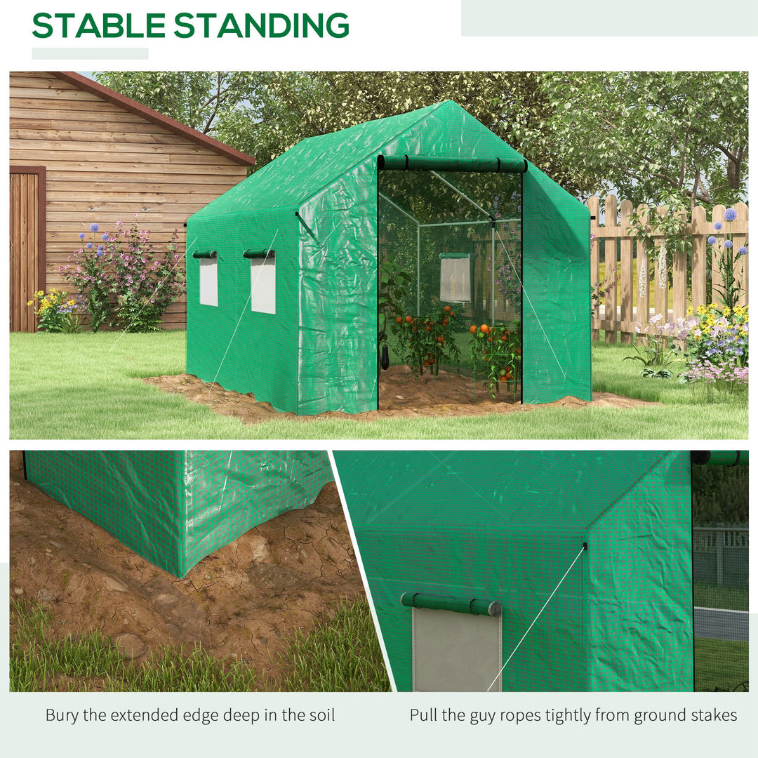 Polyethylene Walk-in Polytunnel Greenhouse, 2 x 3(m), Green
