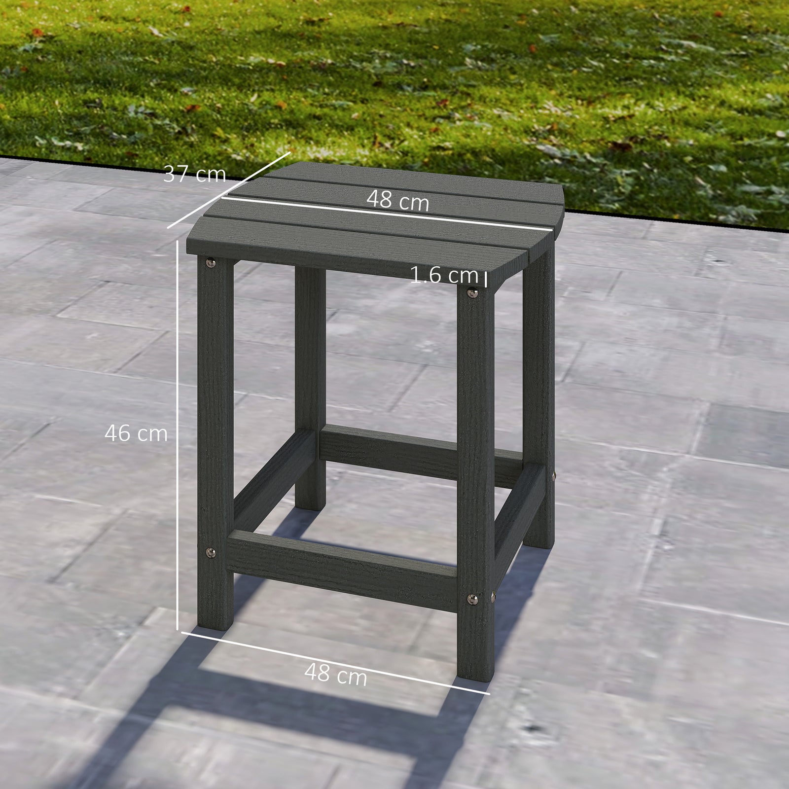 Outdoor Side Table, Garden Coffee Table, All-Weather Adirondack Side T
