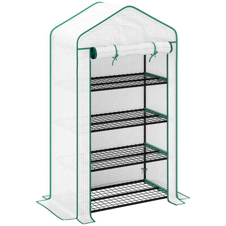 Four-Tier Mini Greenhouse, with Reinforced Plastic Cover