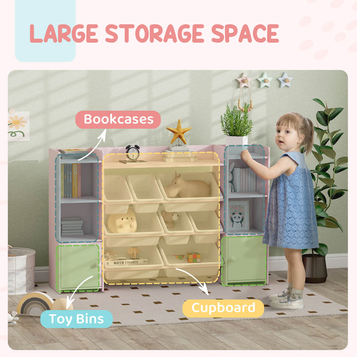 Kids Toy Organizers and Storage with 8 Removable Storage Bins and Book