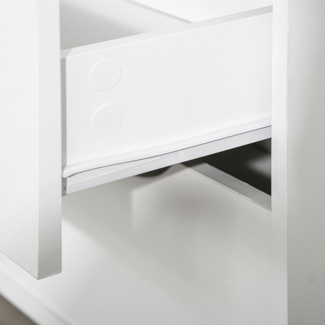 Nordic Style Chest of Drawers, 5 Drawer Dresser with 4 Tapered Legs and Groove Handles, Storage Organiser Side Cabinet for Bedroom, Living Room