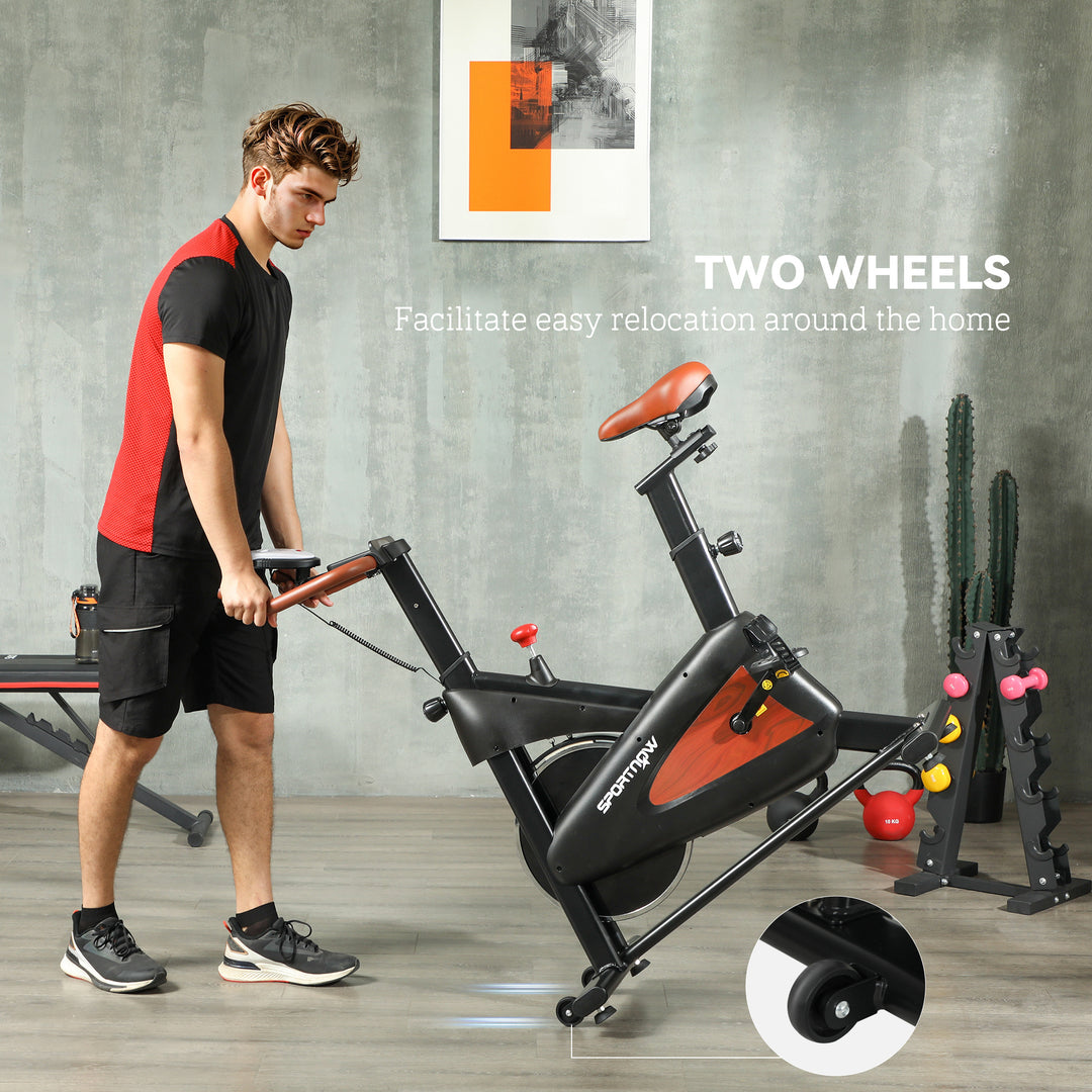SPORTNOW Quiet Stationary Exercise Bike with Adjustable Resistance, Seat, Black