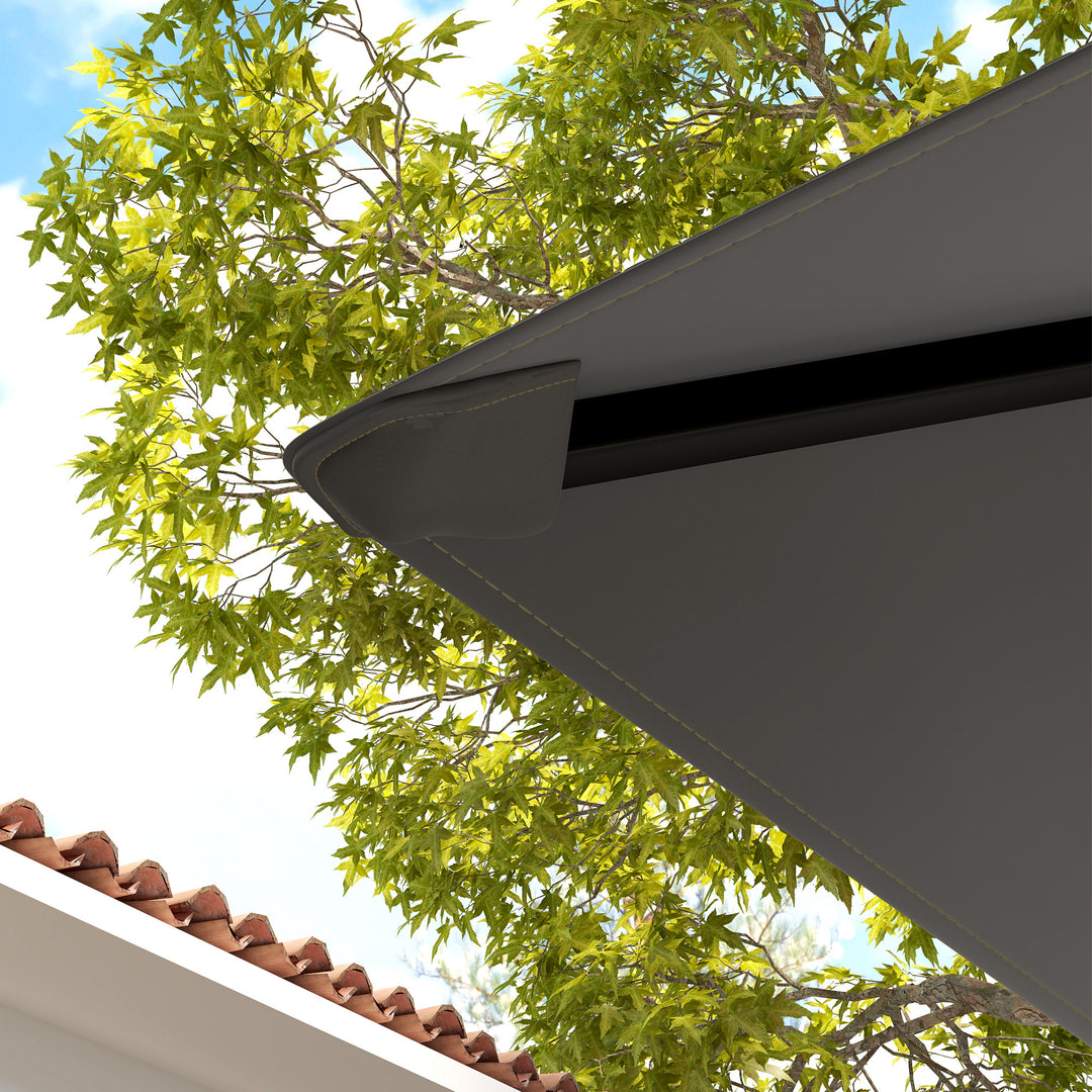 3 x 3(m) Gazebo Canopy Replacement Cover, Garden Gazebo Roof Replacement with Drain Holes, Water Resistant PVC Coating, 370g/㎡, UPF30+, TOP COVER ONLY, Grey