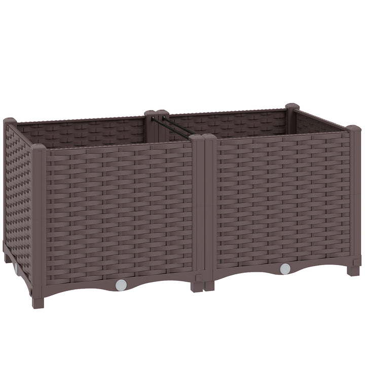 Plastic Raised Garden Bed with Legs, Self Watering Elevated Planter Bo
