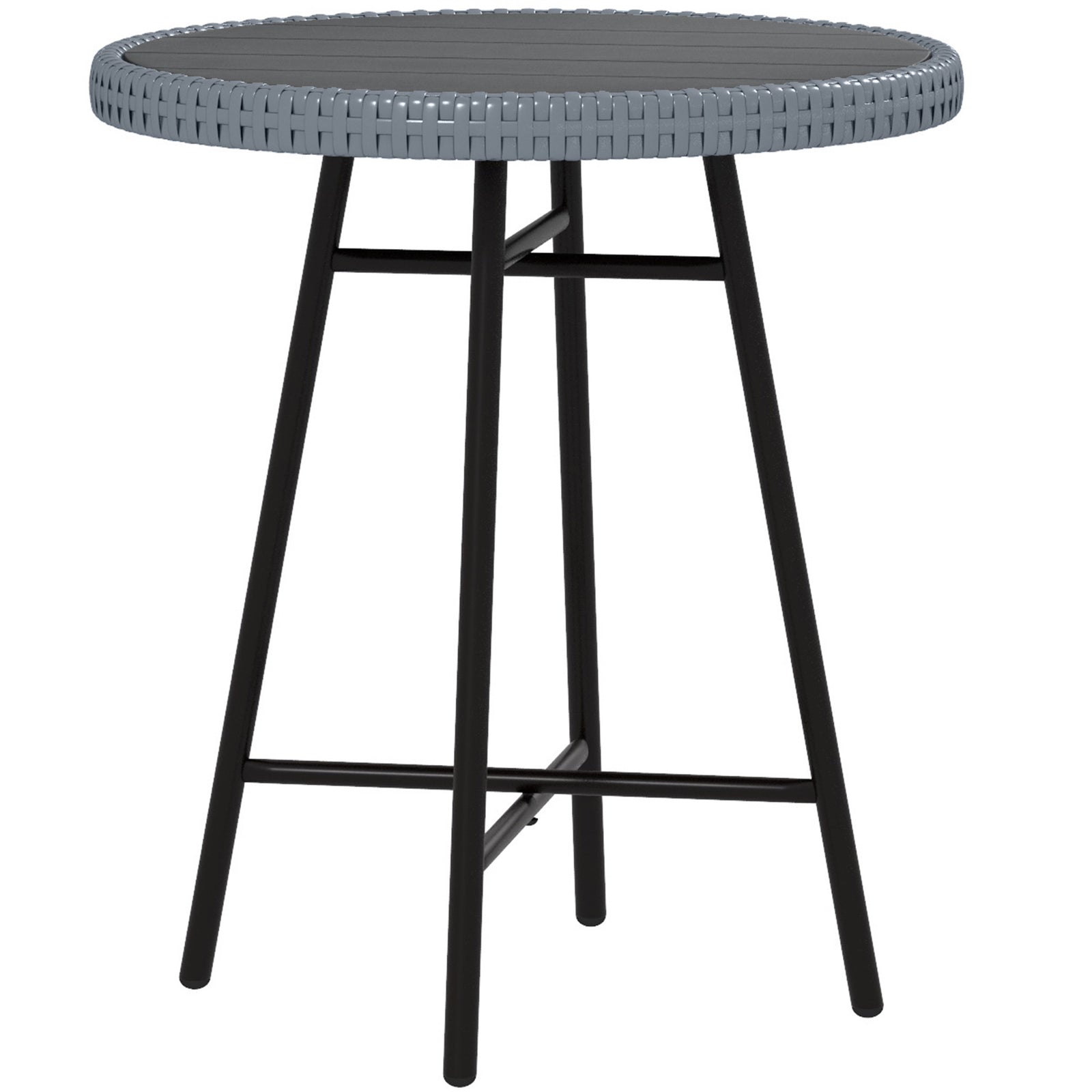 Rattan Border Outdoor Side Table - Grey