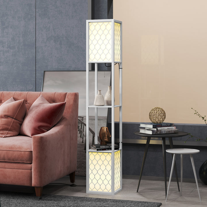 Duo Light Floor Shelves - White