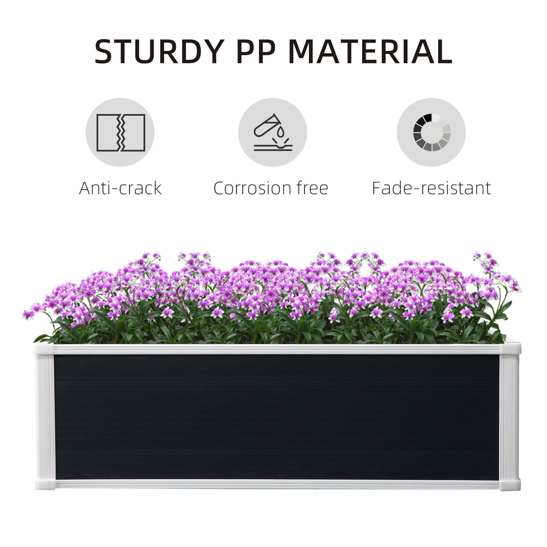 221L Raised Garden Bed, Weather-resistant PP Planter Box Containers for Outdoor Patio Plant Flower Vegetable,100 x 80 x 30 cm