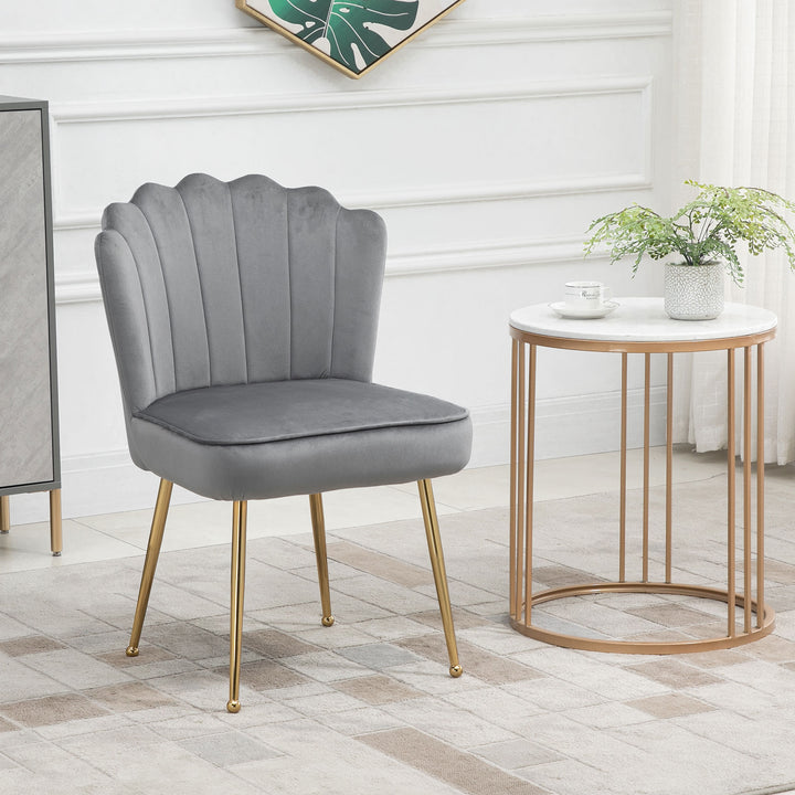 MCL Velvet-Feel Shell Accent Chair - Grey
