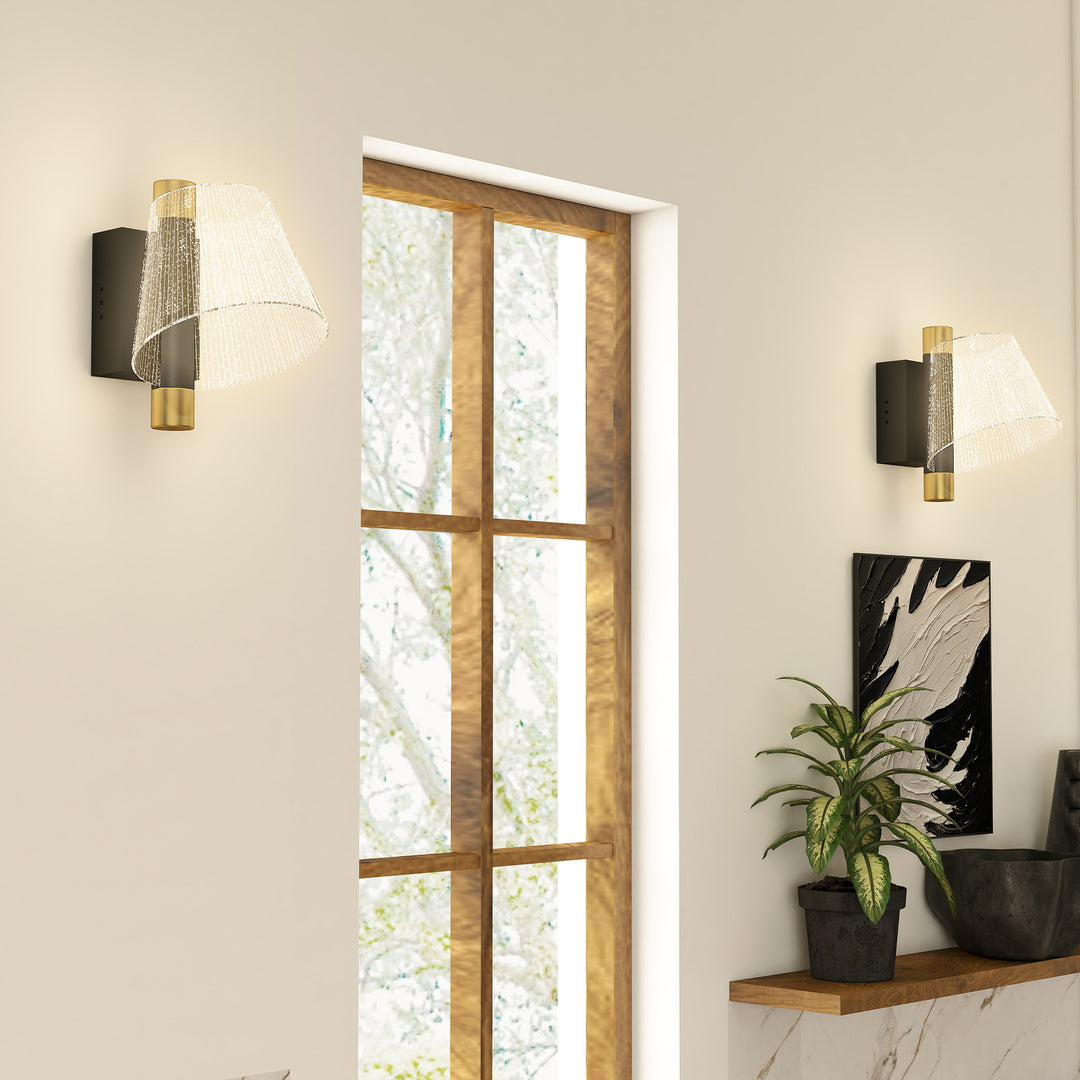 Led Wall Lamp 2 Pack, 5W Modern Indoor Starry Wall Light, Colour Temperature Adjustable 3000K/4000K/6500K, for Bedroom, Living Room, Hallway, Stairs, Black