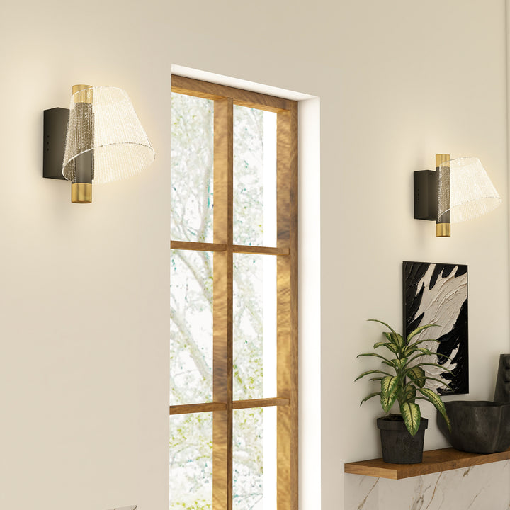 Led Wall Lamp 2 Pack, 5W Modern Indoor Starry Wall Light, Colour Temperature Adjustable 3000K/4000K/6500K, for Bedroom, Living Room, Hallway, Stairs, Black