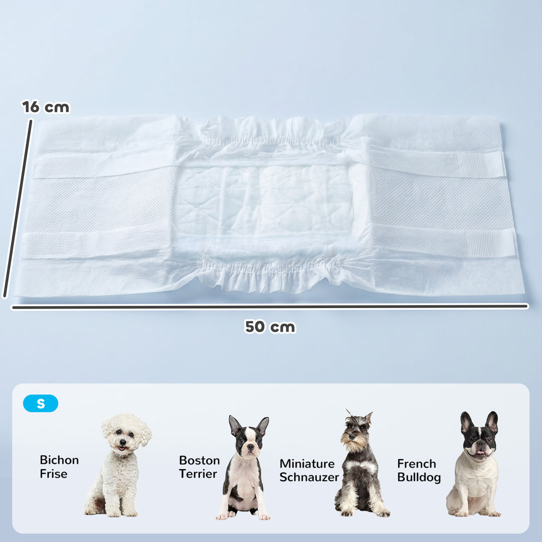 Dog Diapers Super Absorbent Leak-Proof Dog Nappies for Male Dogs Size 