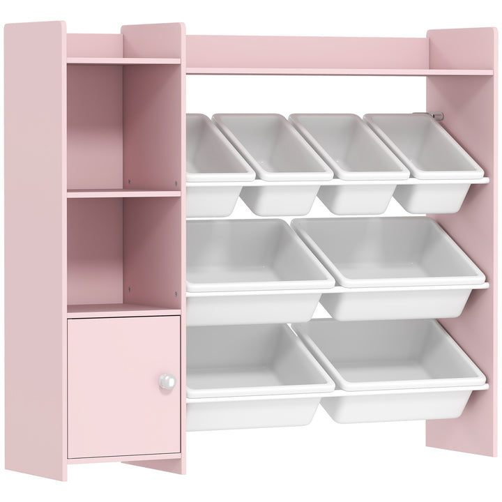 MCL Toy Storage Unit with 8 Removable Bins, Storage Shelves, Cabinet, Pink