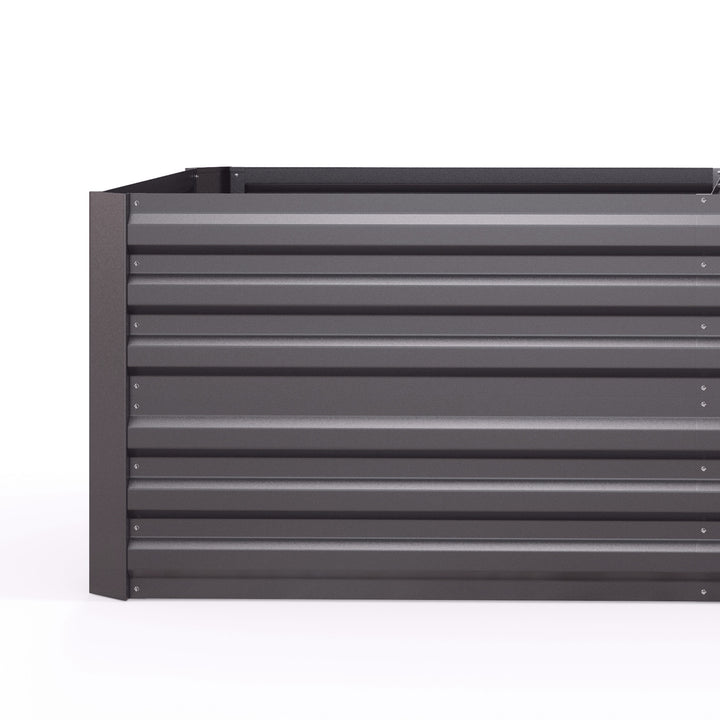Set of 2 Raised Beds for Garden, Galvanised Steel Outdoor Planters with Multi-reinforced Rods for Vegetables, Plants, Flowers and Herbs, 180 x 90 x 59 cm, Dark Grey