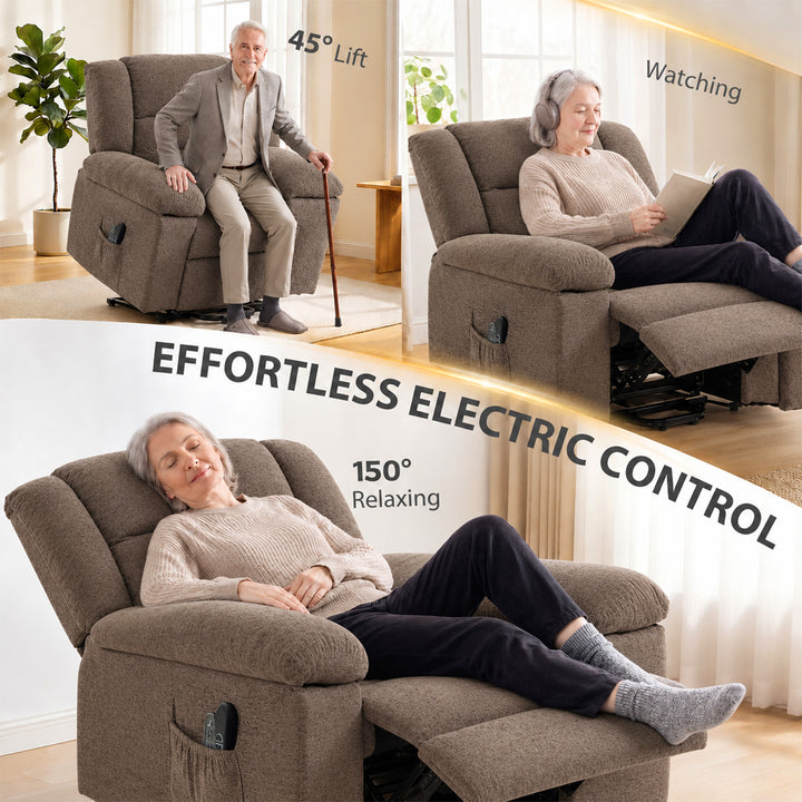 Oversized Riser Recliner Chair with Massage and Heat, Power Lift - view 4