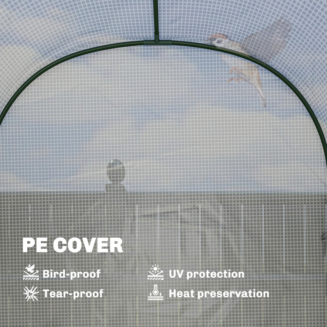 Walk-in Greenhouse with Shelves, Small Greenhouse with PE Cover and Roll-up Door, 123 x 187 x 189 cm
